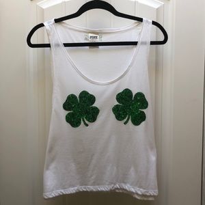 sequin shamrock crop top NWOT PINK VS